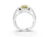 White gold Fancy Yellow Radiant Cut Cut Halo Split Shank Prong Set Ring_3