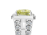 White gold Fancy Yellow Radiant Cut Cut Halo Split Shank Prong Set Ring_5