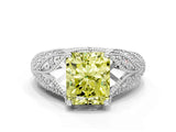 White gold Fancy Yellow Radiant Cut Cut Milgrain Pave Diamond Engagement Ring with Four-Prong Setting_27