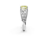 White gold Fancy Yellow Radiant Cut Cut Milgrain Pave Diamond Engagement Ring with Four-Prong Setting_29