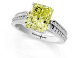White gold Fancy Yellow Radiant Cut Cut Pave Split Shank Engagement Ring with Four-Prong Setting_13