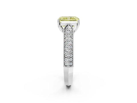 White gold Fancy Yellow Radiant Cut Cut Pave Split Shank Engagement Ring with Four-Prong Setting_14