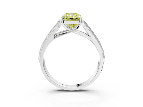 White gold Fancy Yellow Radiant Cut Cut Pave Split Shank Engagement Ring with Four-Prong Setting_15