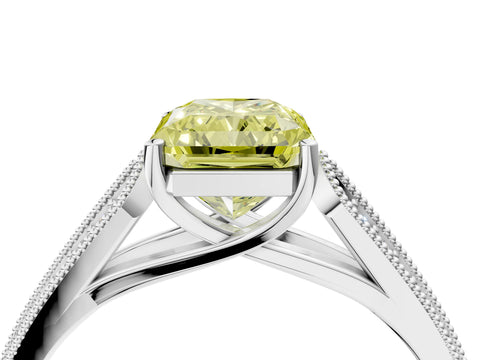 White gold Fancy Yellow Radiant Cut Cut Pave Split Shank Engagement Ring with Four-Prong Setting_16