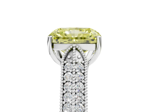 White gold Fancy Yellow Radiant Cut Cut Pave Split Shank Engagement Ring with Four-Prong Setting_17
