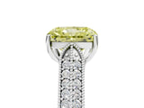 White gold Fancy Yellow Radiant Cut Cut Pave Split Shank Engagement Ring with Four-Prong Setting_17