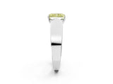 White gold Fancy Yellow Radiant Cut Diamond Channel Set Solitaire Ring with Four-Prong Setting_44