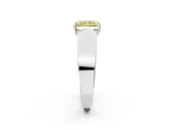 White gold Fancy Yellow Radiant Cut Diamond Channel Set Solitaire Ring with Four-Prong Setting_58