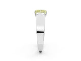 White gold Fancy Yellow Radiant Cut Diamond Channel Set Solitaire Ring with Four-Prong Setting_59
