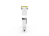 White gold Fancy Yellow Radiant Cut Diamond Channel Set Solitaire Ring with Four-Prong Setting_64