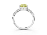 White gold Fancy Yellow Radiant Cut Diamond Cluster Pavé Band with Four-Prong Setting_15