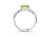 White gold Fancy Yellow Radiant Cut Diamond Cluster Pavé Band with Four-Prong Setting_39