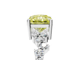 White gold Fancy Yellow Radiant Cut Diamond Cluster Pavé Band with Four-Prong Setting_41