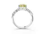 White gold Fancy Yellow Radiant Cut Diamond Cluster Pavé Band with Four-Prong Setting_6