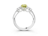 White gold Fancy Yellow Radiant  Cut Diamond Engagement Ring with Bezel Set Round Side Stones and Prong Setting_52