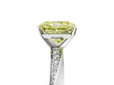 White gold Fancy Yellow Radiant Cut Diamond Engagement Ring with Side Stone Accents and Four-Prong Setting_133