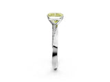 White gold Fancy Yellow Radiant Cut Diamond Engagement Ring with Side Stone Accents and Four-Prong Setting_26