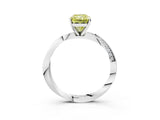 White gold Fancy Yellow Radiant Cut Diamond Engagement Ring with Side Stone Accents and Four-Prong Setting_27