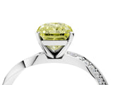 White gold Fancy Yellow Radiant Cut Diamond Engagement Ring with Side Stone Accents and Four-Prong Setting_28