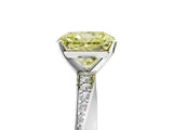 White gold Fancy Yellow Radiant Cut Diamond Engagement Ring with Side Stone Accents and Four-Prong Setting_29