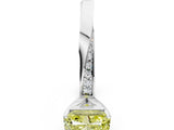 White gold Fancy Yellow Radiant Cut Diamond Engagement Ring with Side Stone Accents and Four-Prong Setting_36