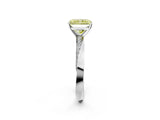 White gold Fancy Yellow Radiant Cut Diamond Engagement Ring with Side Stone Accents and Four-Prong Setting_38