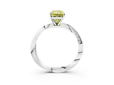 White gold Fancy Yellow Radiant Cut Diamond Engagement Ring with Side Stone Accents and Four-Prong Setting_39