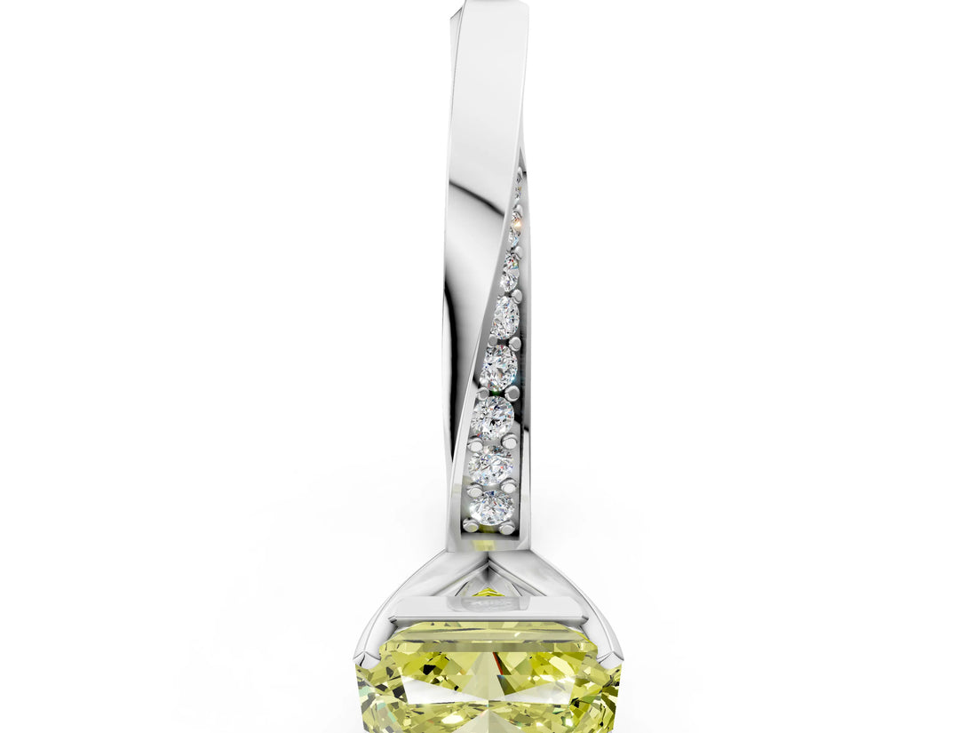 White gold Fancy Yellow Radiant Cut Diamond Engagement Ring with Side Stone Accents and Four-Prong Setting_60