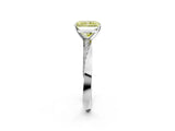 White gold Fancy Yellow Radiant Cut Diamond Engagement Ring with Side Stone Accents and Four-Prong Setting_62