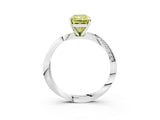 White gold Fancy Yellow Radiant Cut Diamond Engagement Ring with Side Stone Accents and Four-Prong Setting_63