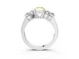 White gold Fancy Yellow Radiant  Cut Diamond Five-Stone Prong Set White Gold Ring_35