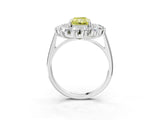 White gold Fancy Yellow Radiant Cut Diamond Floral Double Halo Engagement Ring with Prong Setting_63