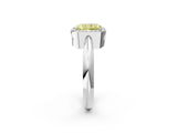 White gold Fancy Yellow Radiant  Cut Diamond Halo Engagement Ring with Split Shank and Four-Prong Setting_92