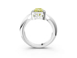 White gold Fancy Yellow Radiant  Cut Diamond Halo Engagement Ring with Split Shank and Four-Prong Setting_93