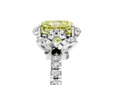 White gold Fancy Yellow Radiant Cut Diamond Halo Pave Band with Four-Prong Setting_8