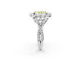 White gold Fancy Yellow Radiant Cut Diamond Halo Ring with Pavé Band and Four-Prong Setting_55