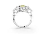 White gold Fancy Yellow Radiant Cut Diamond Halo Ring with Pavé Band and Four-Prong Setting_56