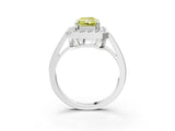 White gold Fancy Yellow Radiant Cut Diamond Halo Ring with Split Shank and Four-Prong Setting_88