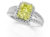 White gold Fancy Yellow Radiant Cut Diamond Halo Split Shank Engagement Ring_52