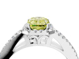 White gold Fancy Yellow Radiant Cut Diamond Halo Split Shank Engagement Ring_55