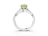 White gold Fancy Yellow Radiant Cut Diamond  Halo Twist Band Solitaire Prong Setting Ring_69