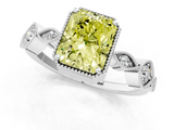 White gold Fancy Yellow Radiant  Cut Diamond Milgrain Marquise Band with Prong Setting_4
