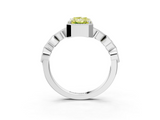 White gold Fancy Yellow Radiant  Cut Diamond Milgrain Marquise Band with Prong Setting_6