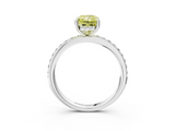 White gold Fancy Yellow Radiant  Cut Diamond Pavé Band Ring with Four-Prong Setting_27