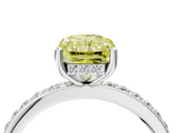 White gold Fancy Yellow Radiant  Cut Diamond Pavé Band Ring with Four-Prong Setting_28