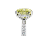 White gold Fancy Yellow Radiant  Cut Diamond Pavé Band Ring with Four-Prong Setting_29