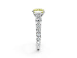 White gold Fancy Yellow Radiant  Cut Diamond Pavé Band Solitaire with Four-Prong Setting_17