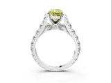 White gold Fancy Yellow Radiant  Cut Diamond Pavé Band Solitaire with Four-Prong Setting_18