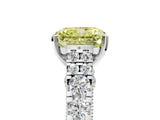 White gold Fancy Yellow Radiant  Cut Diamond Pavé Band Solitaire with Four-Prong Setting_20