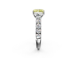 White gold Fancy Yellow Radiant  Cut Diamond Pavé Band Solitaire with Four-Prong Setting_5